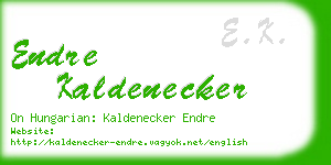 endre kaldenecker business card